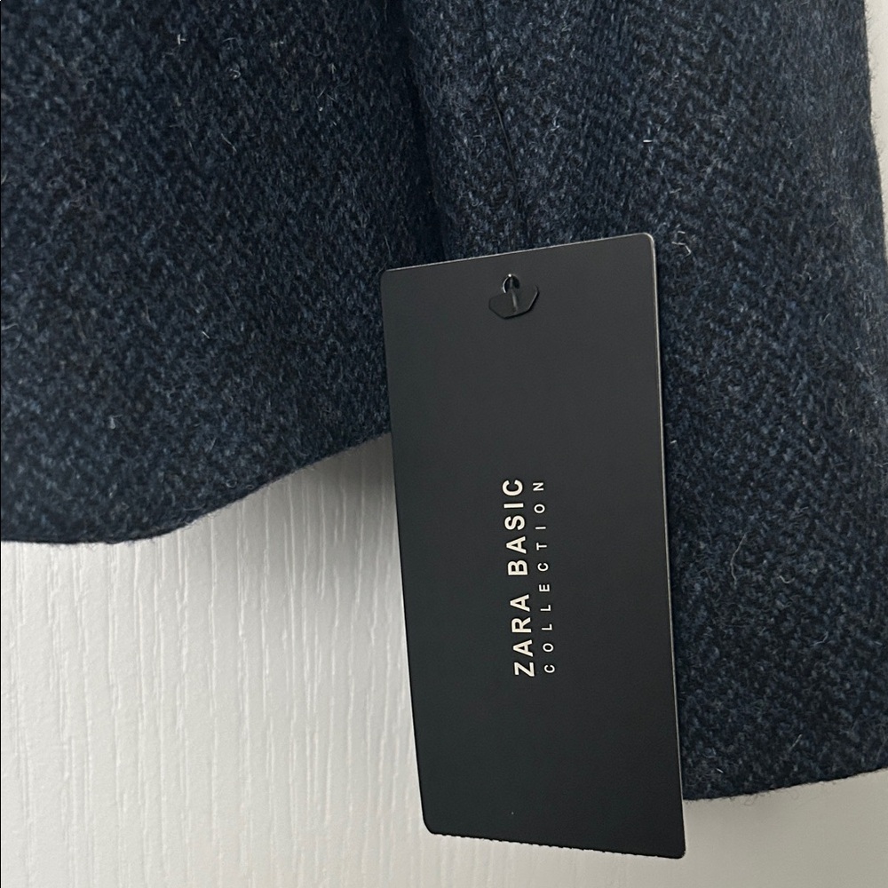 New Zara Navy Women's Blazer with Gold Button - Picture 9 of 9